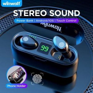 F9 Bluetooth Headset Headphones Fingerprint Touch